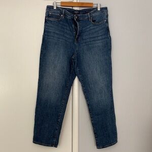 Chaps Women's Boyfriend Jeans in Dark Blue Denim